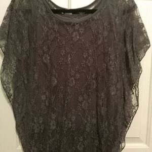 Lace Grey Blouse XL MADE IN U.S.A.!